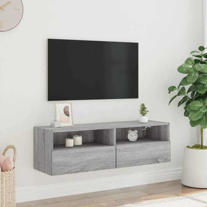 VidaXL Wall-mounted TV Cabinet Sonoma Grey 100x30x30 Cm Engineered Wood 836892
