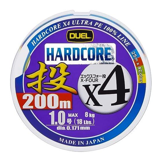 DUEL Леска PE для рыбалки HARDCORE X4 Заброс [Леска Рыболовная снасть Высокая прочность Высокая чувствительность]