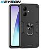 KEYSION Shockproof Armor Case for Infinix Smart 10 Silicone+PC Metal Ring Stand Phone Back Cover for for TECNO Spark Go 2 Pop 10