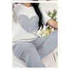 Love Heart Soft Skin Friendly Comfortable Home Wear 2 Piece Set Sleepwear Nightdress For Women Cozy Holiday Leisure Wear