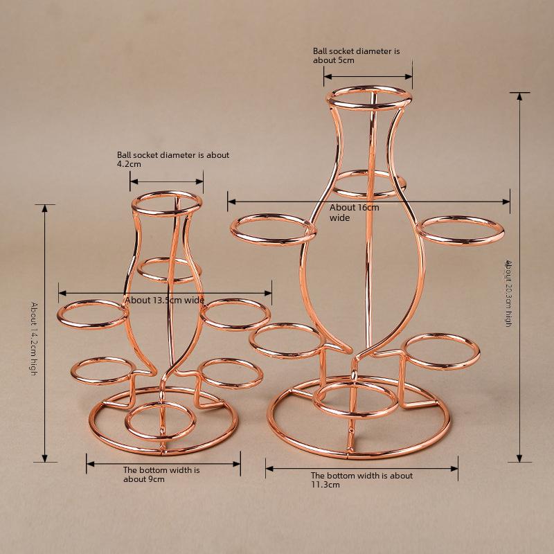 Metall Kristallkugel Basis mit sieben Katzenaugenkugeln - Kreatives Heim Schreibtisch Ornament