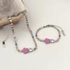 Crystal Beaded Necklace or Bracelets Adjustable Flower Charm Wrist Chain/Bangle Unique Statement Pieces for Girls Women