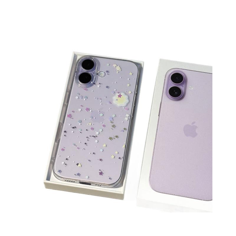 Simple Stars Transparent Phone Case for Apple 11 To 17 Pro Max with Precise Cutouts