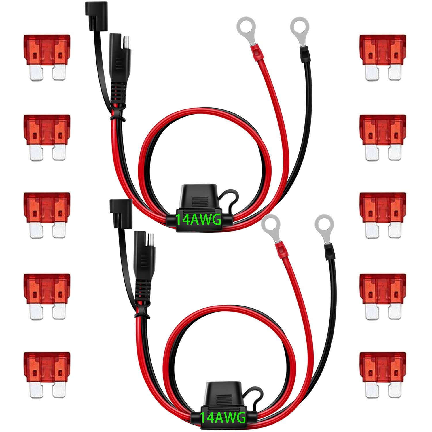 GTIWUNG 2Pcs 2ft SAE Connection Cable SAE DC Adapter Cord