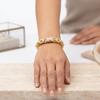 Gold Plated Enamel Floral Bangle Chinese Style Cloisonne Bangle Women's Flower Bracelet  Ladies