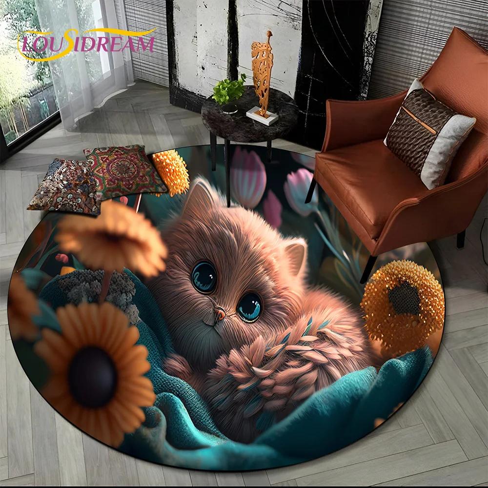 3D Mysteriou Sun Moon Tarot Mandala Magic Round Area Carpet Rug for Living Room Bedroom Kid Playroom Decor,Pet Area Rug Non-slip