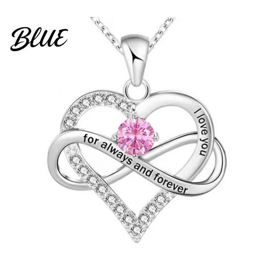 Love Message Necklace Heart for Women Romantic I You Forever