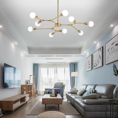 Nordic moderno e minimalista sala de estar jantar quarto lustre molécula ramo casa lâmpada do teto
