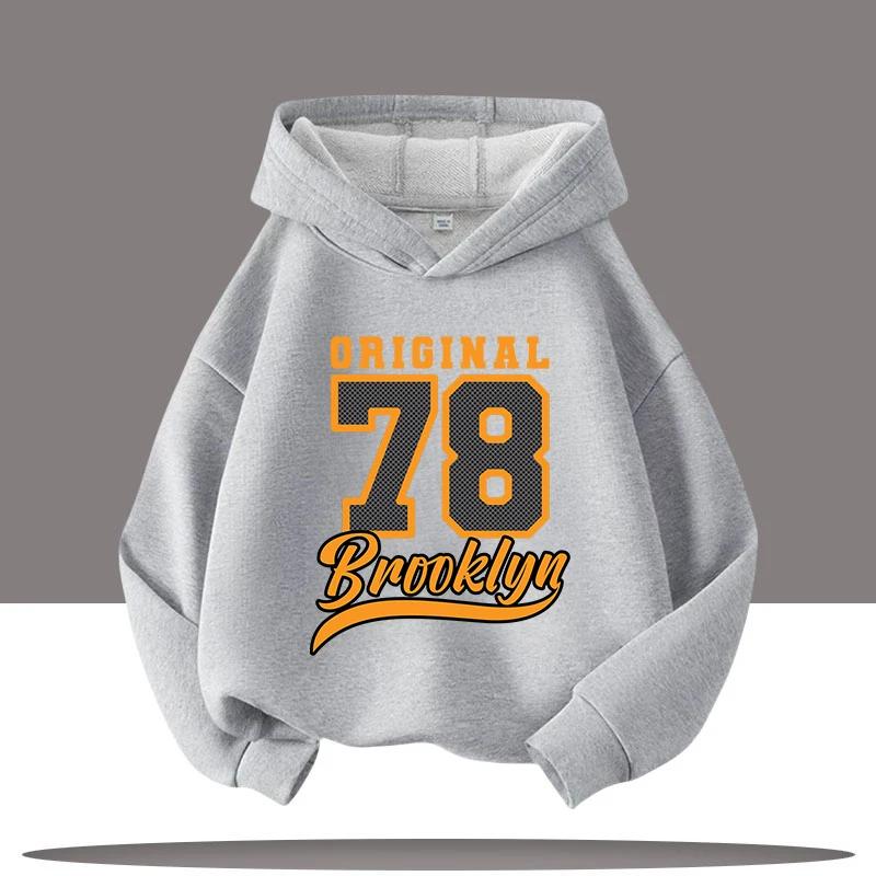 2025 New Style Boys' Sport Shirt Retro Digital Cartoon Print Children's Hooded Coat Girls' Casual Top Autumn/Winter Clothing