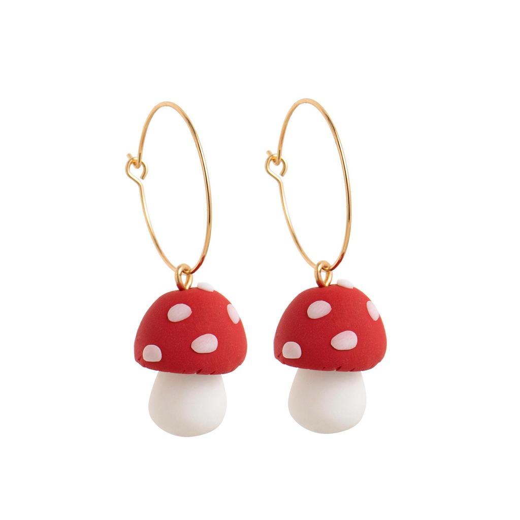 Creative Retro 3D Drip Oil Polymer Clay Mushroom Earrings