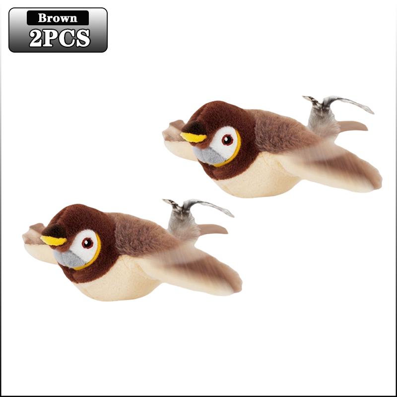 Hot Cat Interactive Toy Electric Pat Bird with Catnip Touch-Activated Squeaky Plush Toy for Dogs and Cats USB Rechargeable