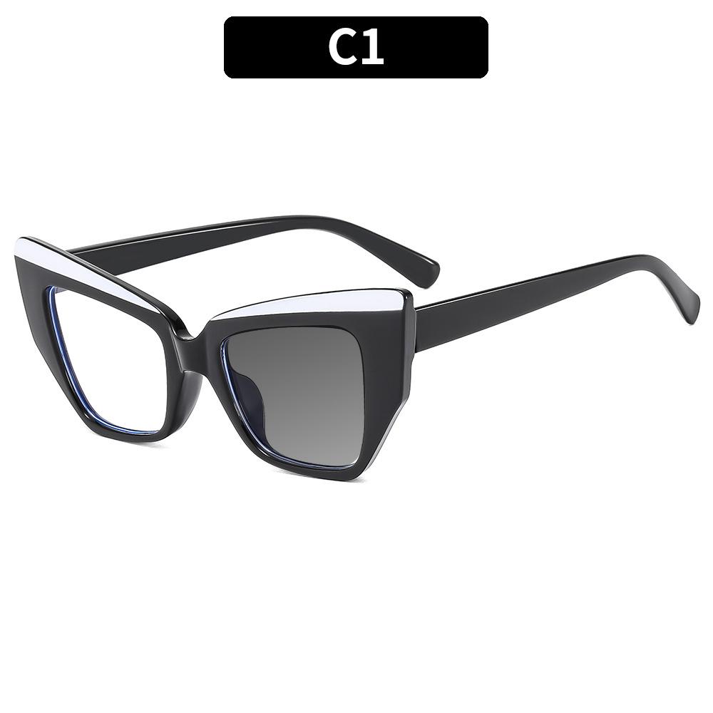 Brand Design Fashion Cat Eye Oversized Frame Photochromism Prescription Reading Glasses Women Anti Blue Light Hyperopia Eyewear