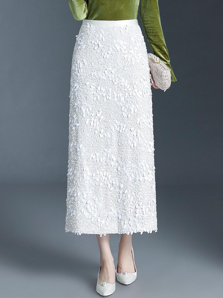 Sequined High-Waisted Slit Pencil Skirt - Winter 2025 Collection