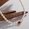 Fashion Versatile Temperament Niche Light Luxury Design S925 Sterling Silver Necklace Natural Freshwater Pearl Gem Necklace Women