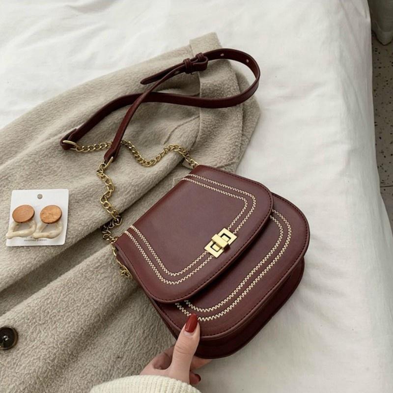 Ielgy Perfect Top Wild Texture Leather Square Bag