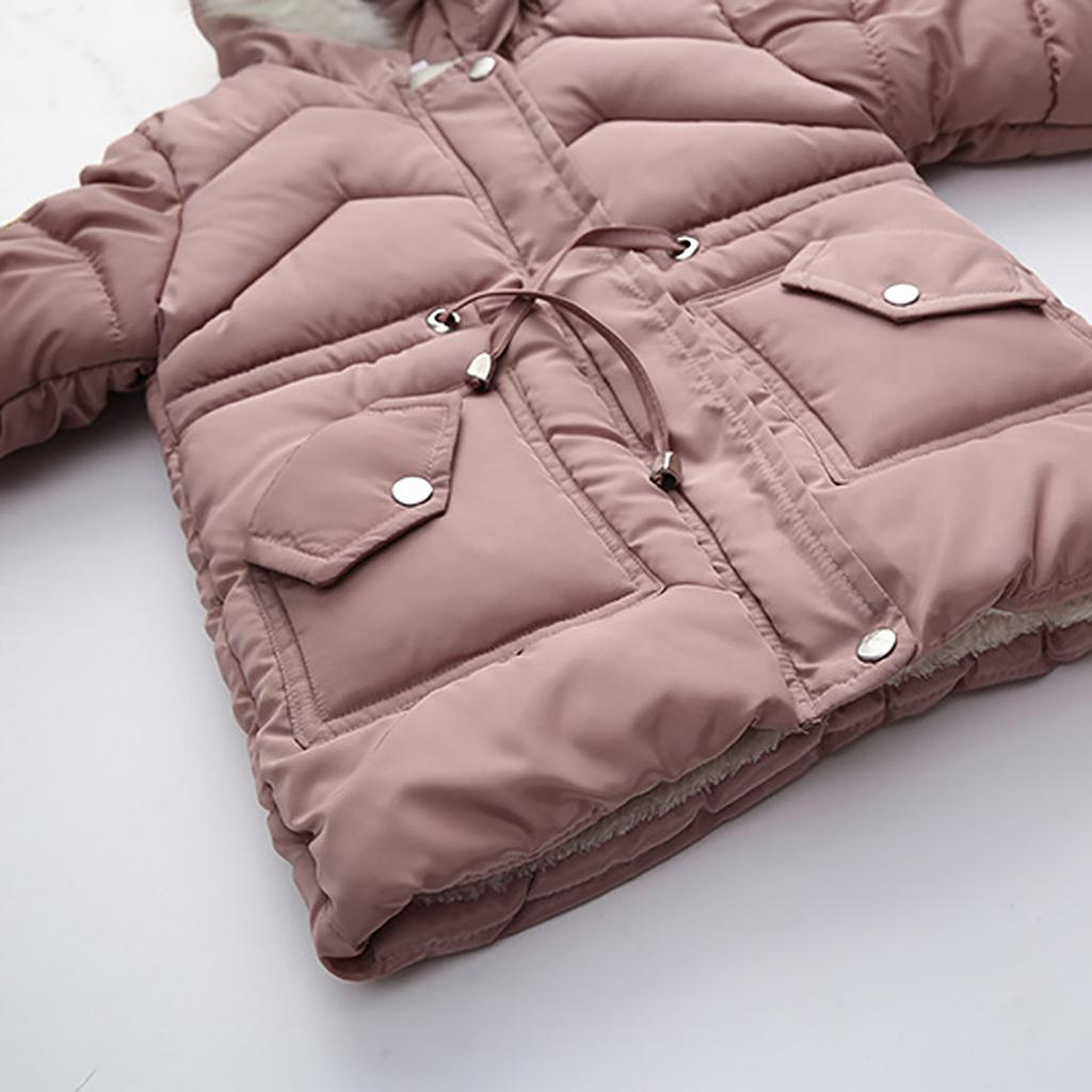 Autumn Winter Girls Jackets Keep Warm Thickening Kids Jacket Solid Hooded Casual Girls Coat Kids Clothes