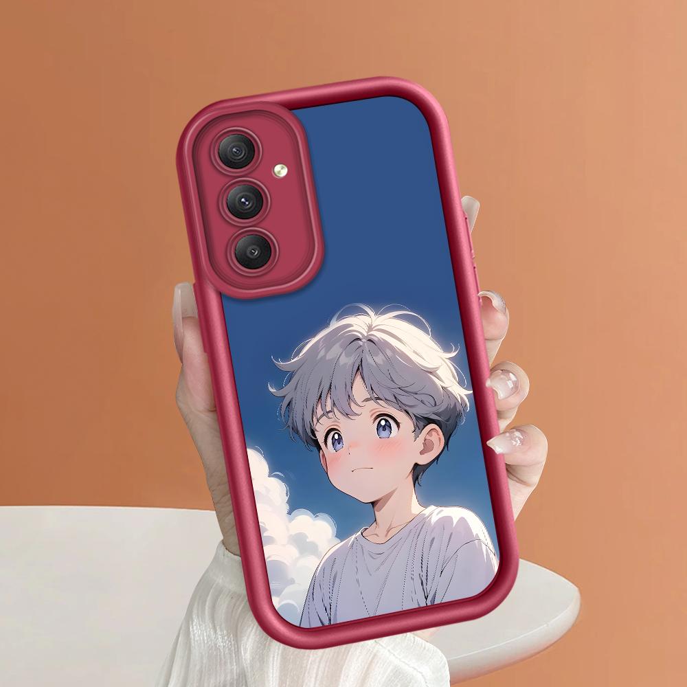 Soft Silicone Square Ladder Printing Pattern Phone Casing Full Cover Camera Shockproof Protection Rubber Case for Samsung