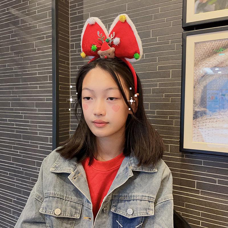 Red Velvet Rabbit Ears Headband for Christmas & New Year Costume