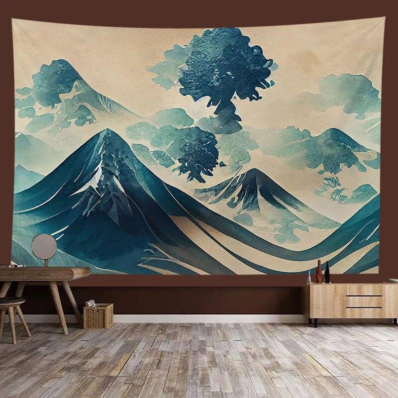 Chinese style landscape painting background tapestry room decoration wall background cloth living room home decoration