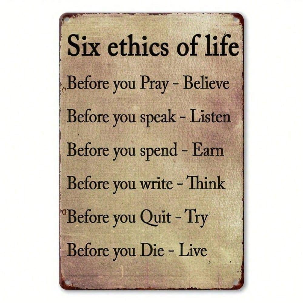 Vintage Metal Poster Wall Art, Retro Quote Tin Sign for Living Room