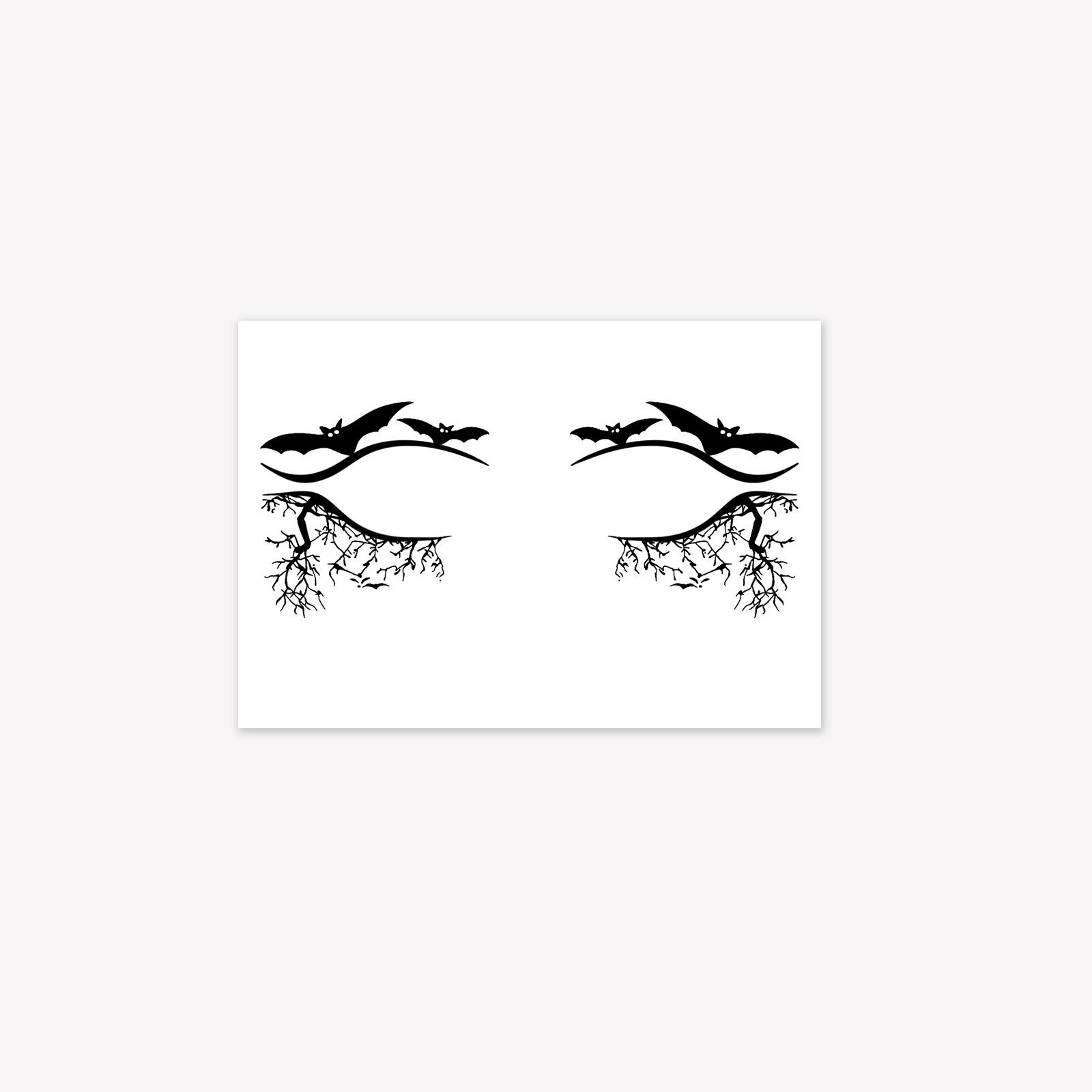 Halloween Dark Personality Hottie Bat Branch Eyeliner Makeup Face Sticker Tattoo Sticker 10*7