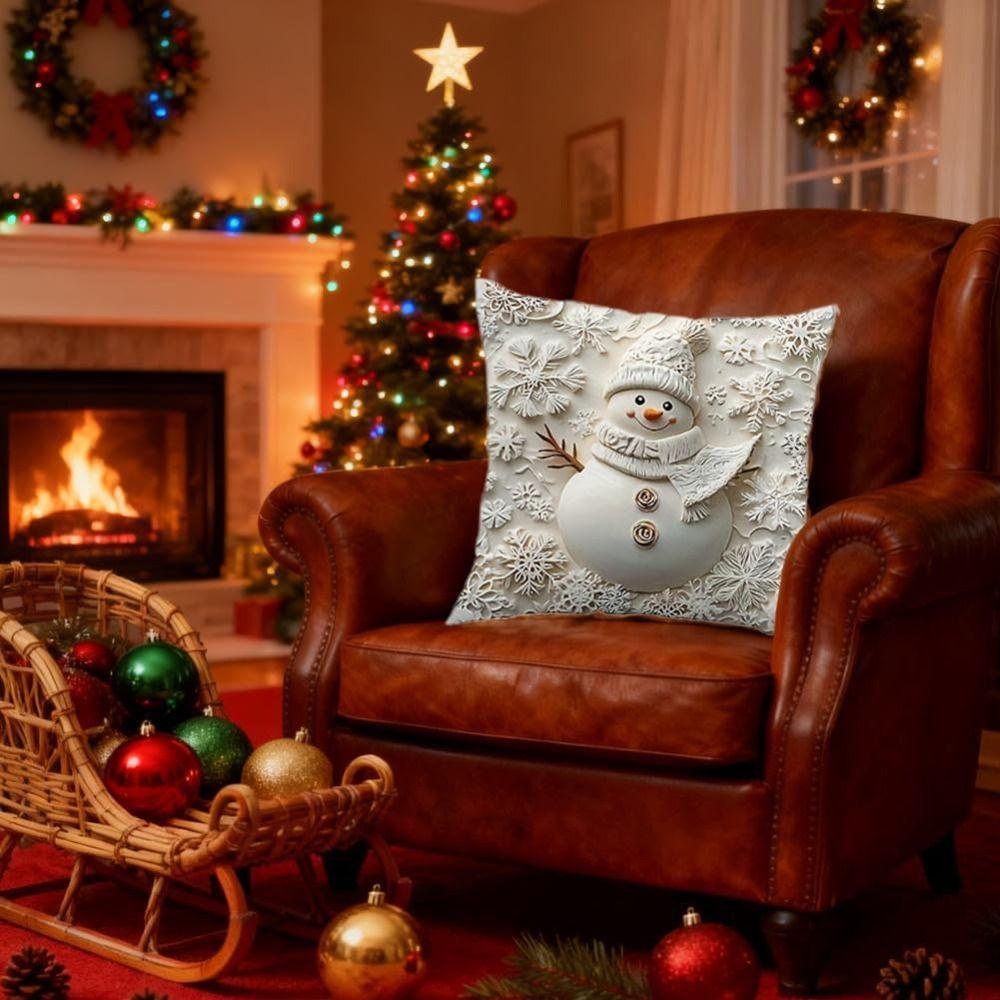 Christmas Day Pillowcase Pillow core protection Polyester Throw Pillow Cover Removable Pillow Case Protector Sofa Decoration