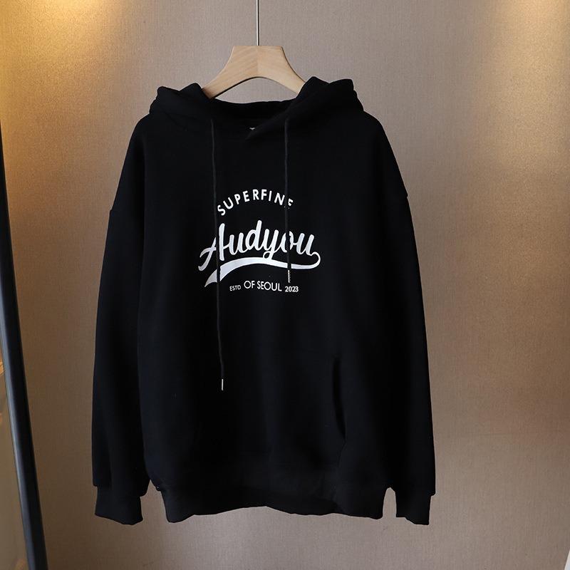 Hooded and Flannel Hoodie Top, Loose Fitting Hooded Hoodie for Women
