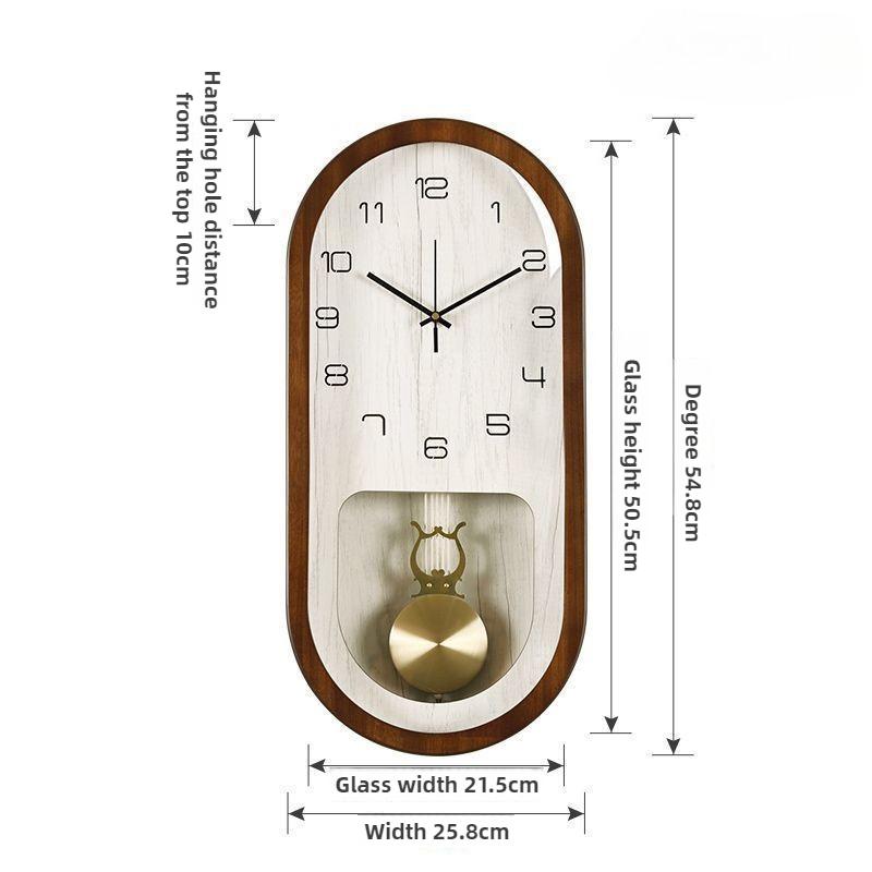 Solid Wood Wall Clock Creative Living Room Wall Watch Modern Bedroom Silent Swing Clock Simple Home Decoration Accessories