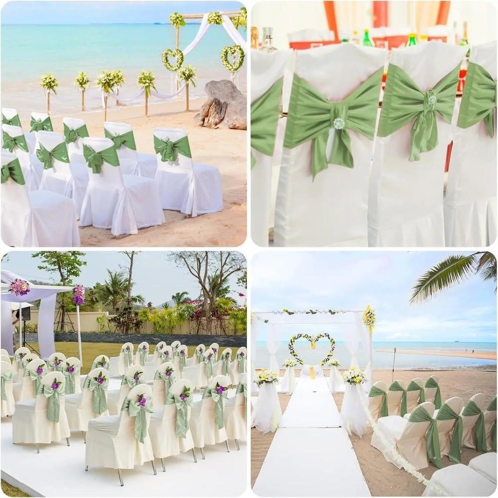 Elegant Design Satin Chair Sashes Butterfly Ties Chair Cover Decoration  Festival Celebration