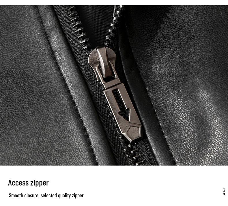 Men's Stand Collar Motorcycle Leather Jacket - Spring/Autumn, Casual & Stylish for Teens and Adults.