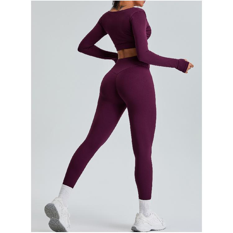 Neues Pure Desire V-Ausschnitt Yoga-Top Damen Slim Fit Kurzarm T-Shirt Outdoor Schnelltrocknend Enganliegende Fitnessbekleidung