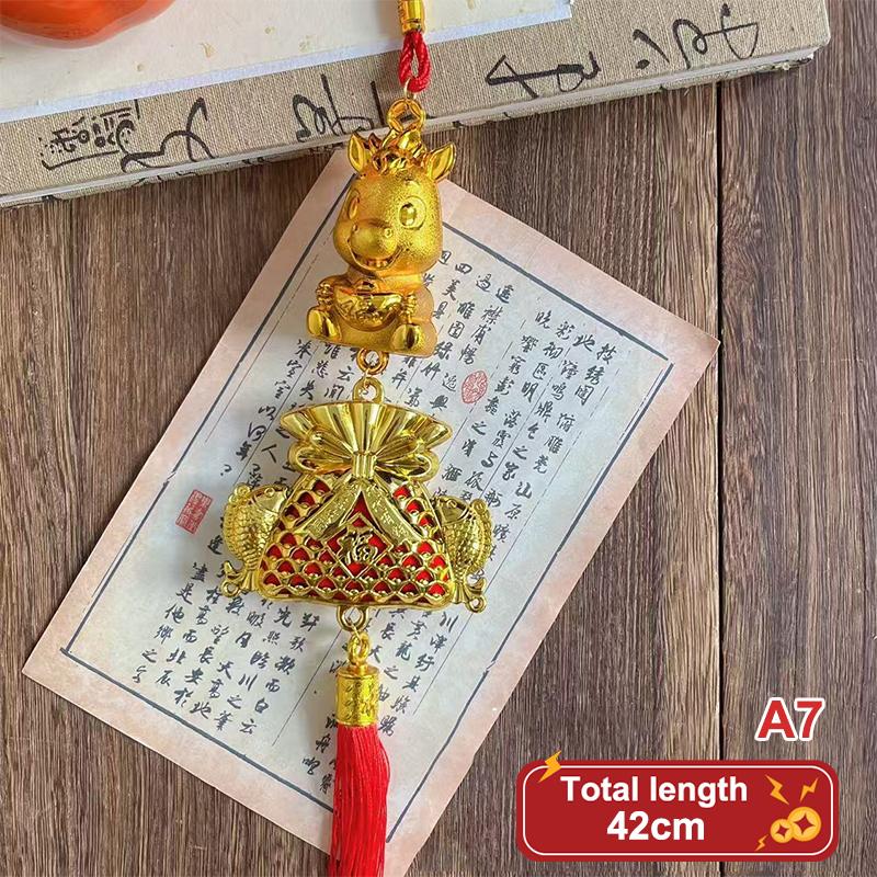 2026 Year Of The Horse Wall Hanging Ornament  Year Lucky Decoration Housewarming Green Plant Potted Small Pendant Gifts