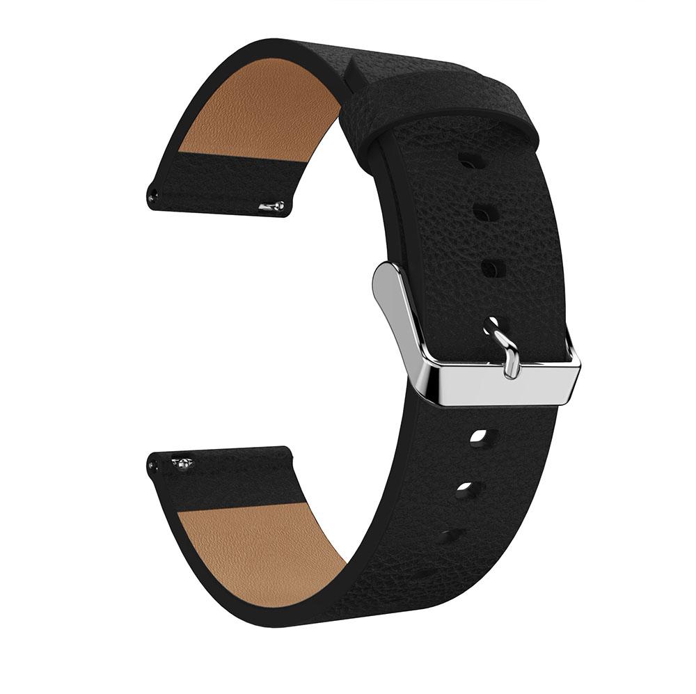 For Fitbit Versa Litchi Texture Genuine Leather Watch Band Strap Replacement,Length: 115+85mm