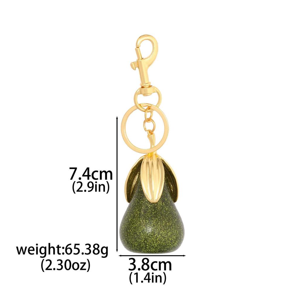 Xiyin Strass Emaille Frucht Schlüsselanhänger - Zitrone, Kirsche, Erdbeere Taschenanhänger Geschenk