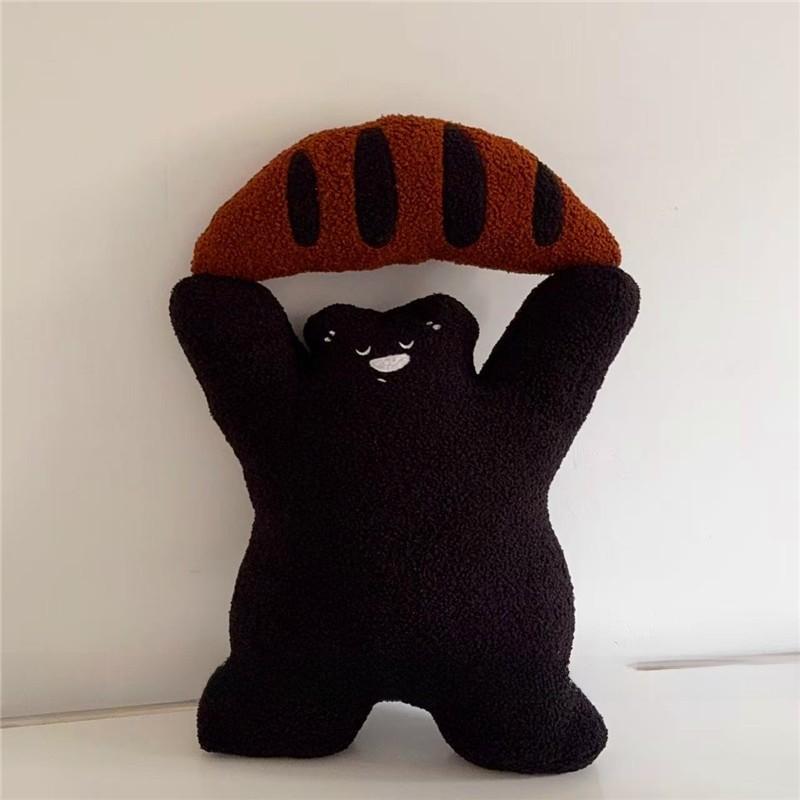 

Cute Cartoon Bread Coffee Donuts Teddy Bears Plush Doll Pillows For Home Decor And Gifts коричневый