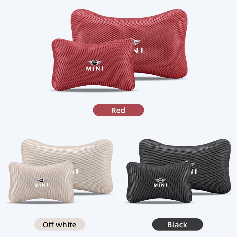 Ice Silk Car Headrest Neck Pillow Waist Support Accessories For MINI Cooper S Works JCW R55 R56 R50 R53 R60 R61 F54 F55 F56 F60