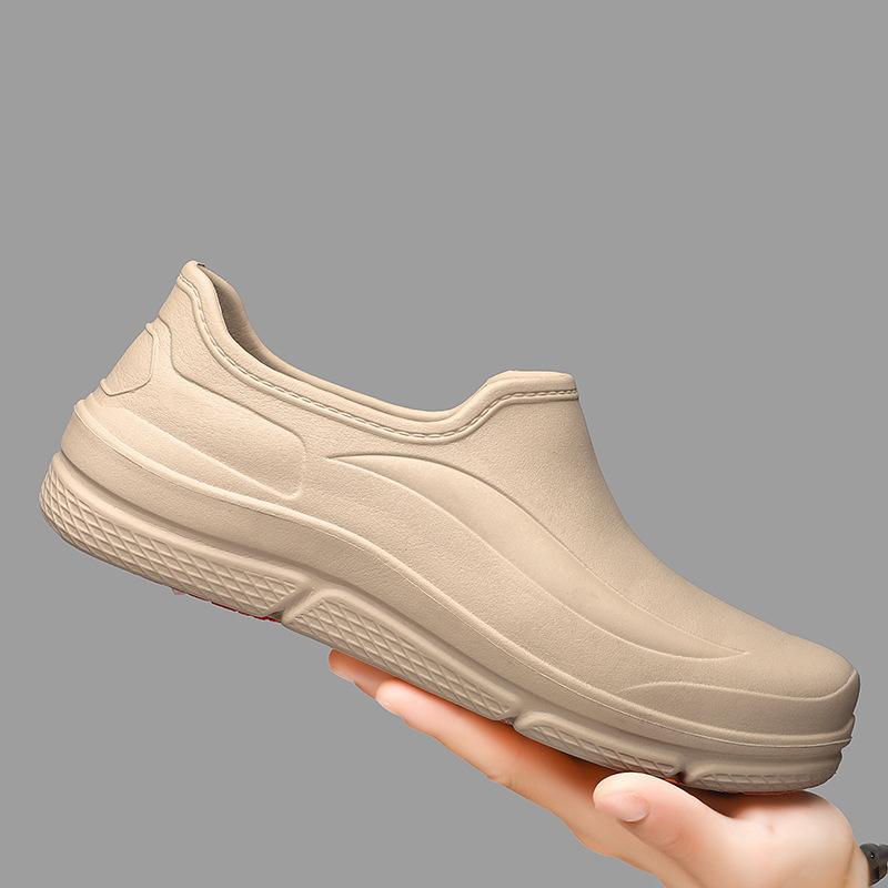 

Новая водонепроницаемая мужская повседневная обувь легкая и нескользящая обувь для поваров мужская и женская операционные резиновая подошва рабочая обувь мужская 45 хаки