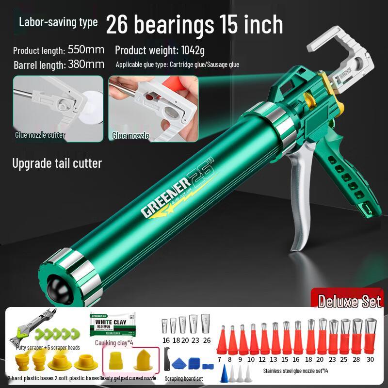 Greener 15-inch Structural Glass Caulk Gun