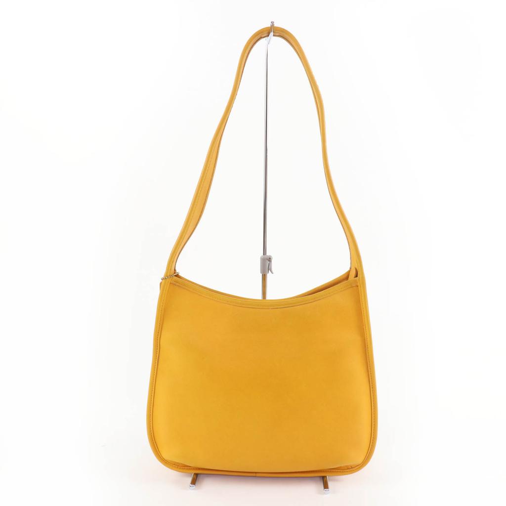 Excellent COACH Rare Color Old Coach Glove Leather One-Shoulder Bag Yellow 9047 Used