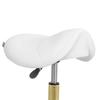 Cosmetic saddle stool on wheels up to 150 kg york - white gold