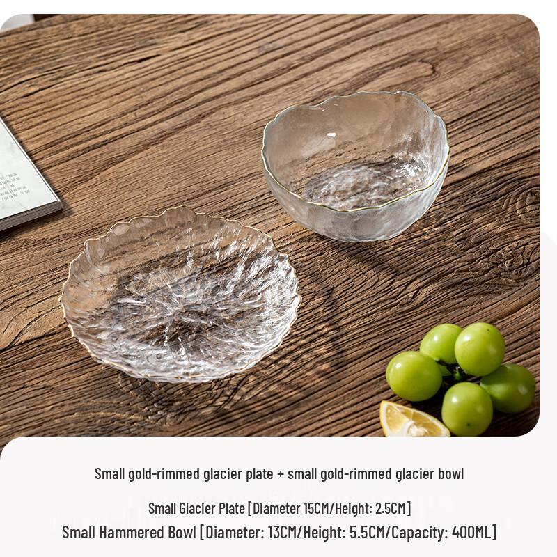 Jingyuheng Luxury Glacier Glass Fruit Plate & Bowl Set