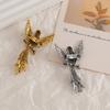 Colorful Rhinestone Eagle Brooch - Retro Cartoon Animal Pin for Coats & Jackets