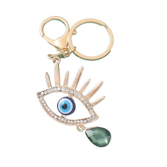 Keychain Sparkling Rhinestones Blue Eye Pendant Keychain Lobster Clasp Key Holder Bags Keys Mobile Phones Accessory