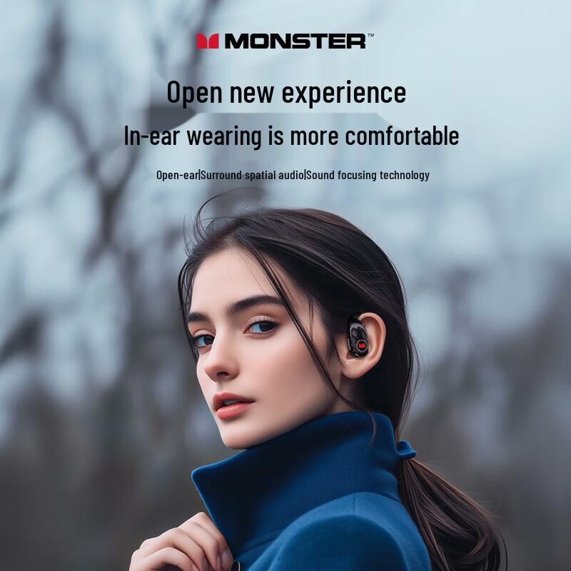 Monster MQO22 Open-Ear Wireless Sport Bluetooth Headphones