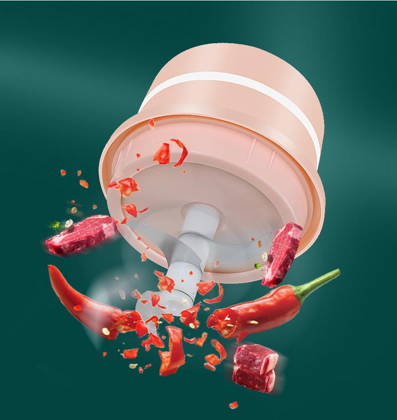 300ML Tragbarer USB-Lade Fleischwolf Gemüsehacker Knoblauchpresse Zerkleinerer Küchenwerkzeuge Elektrischer Küchen-Lebensmittelhacker