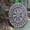 Medieval  Viking Shield - Helmet of Awe with Dragon and Runes Viking Shield 24'