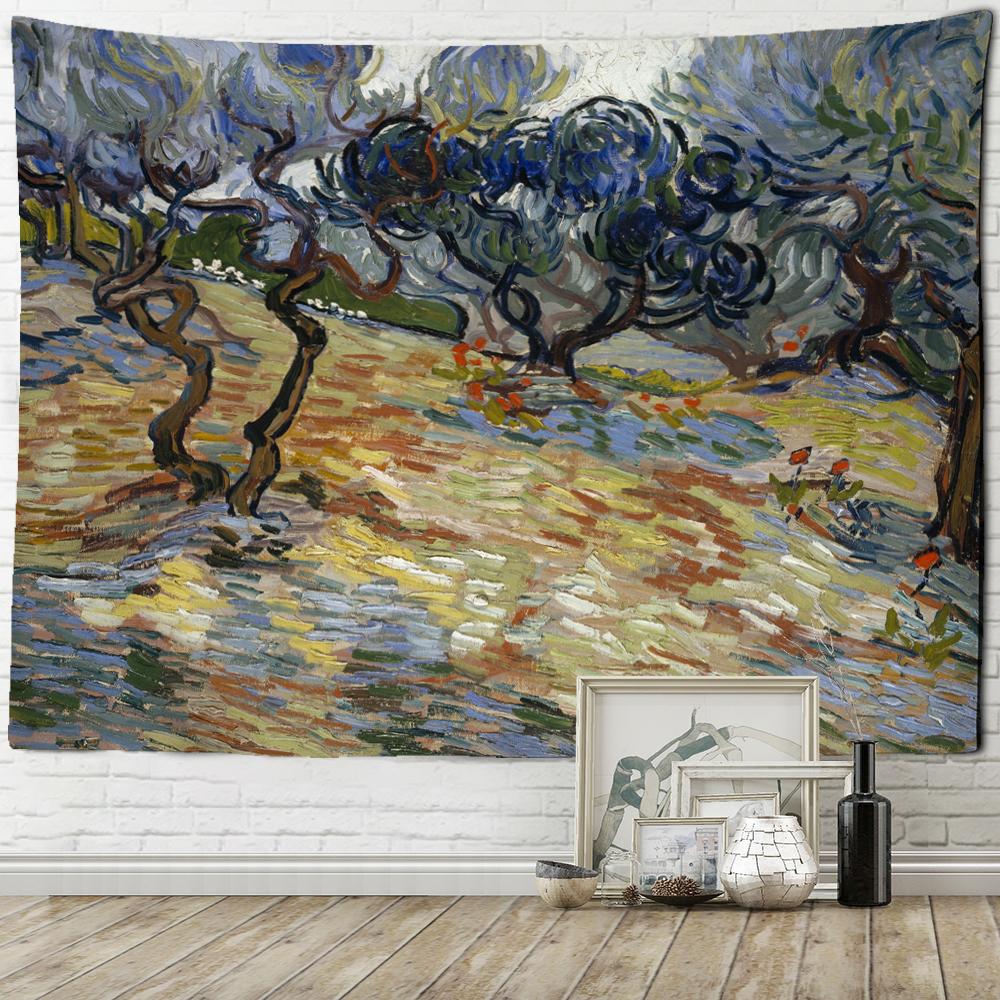 

Рисовое поле Урожай Картина маслом Ван Гог Гобелен Настенный богемный Эстетический номер Хиппи Фон Ткань Декор 95x70cm