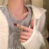Trendy Spotted Tiger'S Eye Stone Mushroom Pendant Titanium Steel Necklace Accessories Women'S High Sense Niche Long Sweater Chain Neck Chain