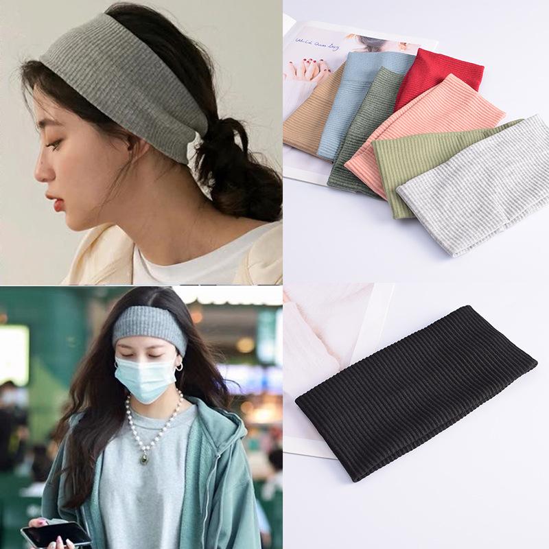 Korean Style Knitted Women's Headband: Versatile, Sweat-Absorbent, Elastic for Sports & Face Washing