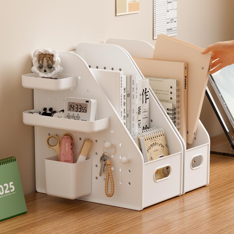 Schreibtisch-Aktenorganizer mit herausnehmbaren Aufbewahrungsboxen Locher-Board-Design für Bürobedarf